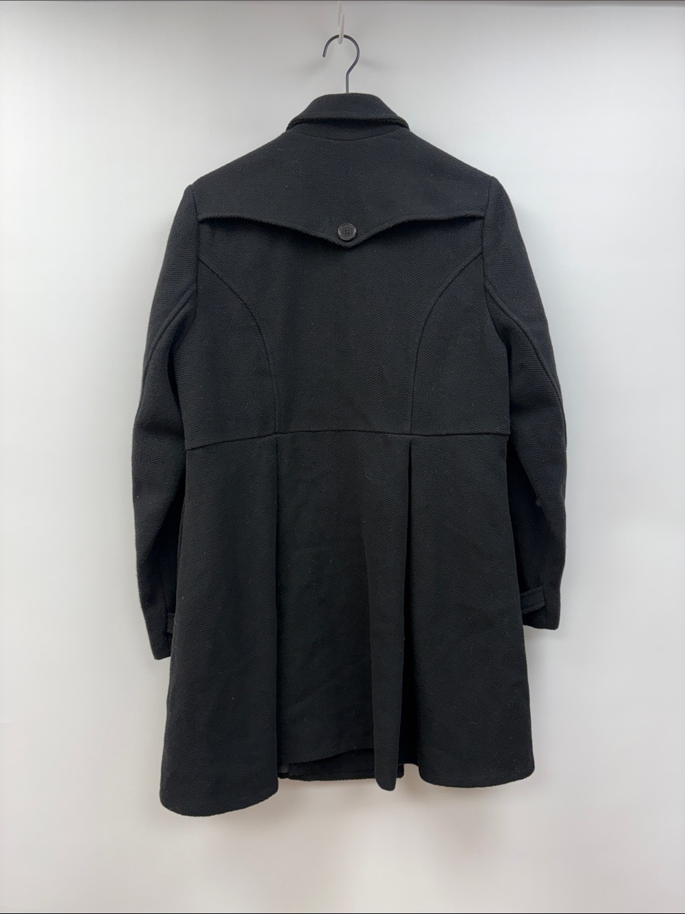Torrid Double Breasted Military Trench Coat Black Preppy Winter Jacket Black 1X - Picture 4 of 7